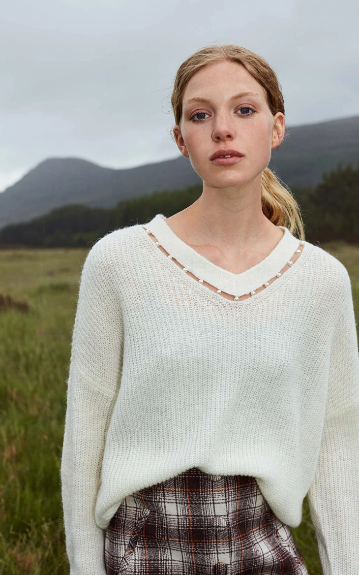 Vero Moda женский свитер из чистой шерсти с v-образным вырезом из мохера | 318313529