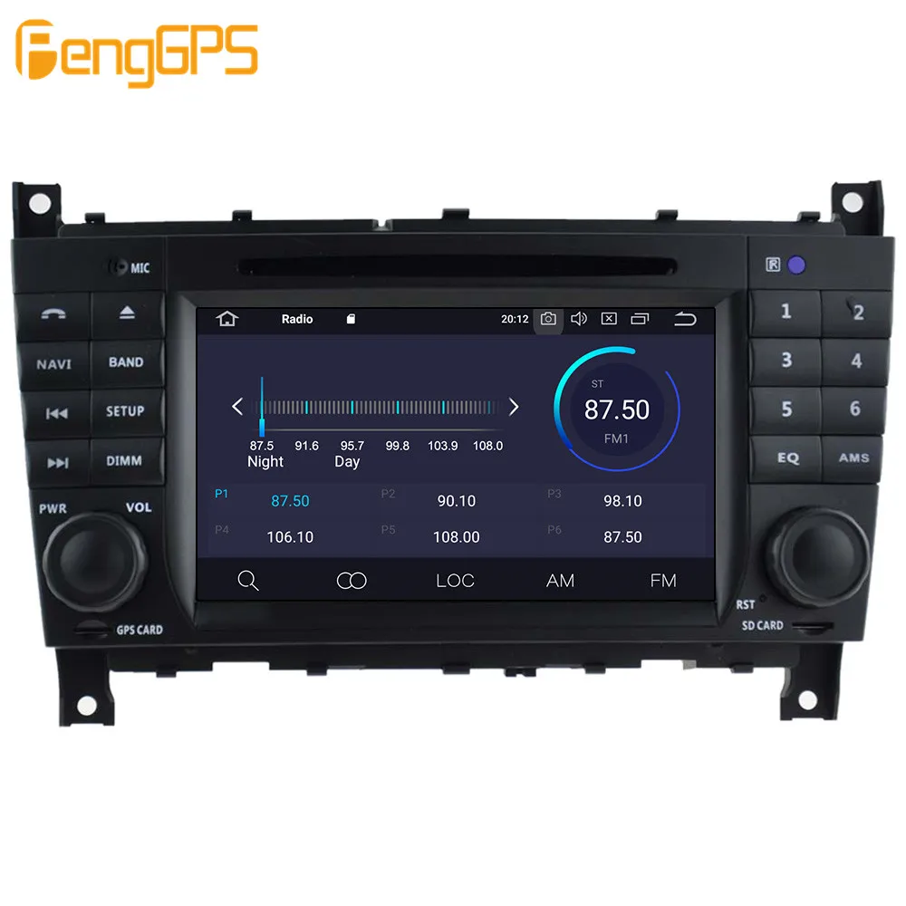 Android 9,0 4+ 64 Гб Встроенный DSP Автомобильный мультимедийный dvd-плеер gps радио для Mercedes/Benz W203 W209 W219 a-класс A160 gps-навигация