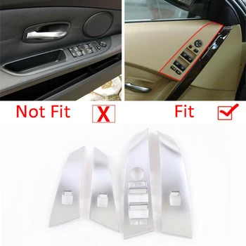 

Durable And Practical Silver ABS Window Lift Switch Button Trim Fit For BMW 5 Series E60 E61 2004-2006