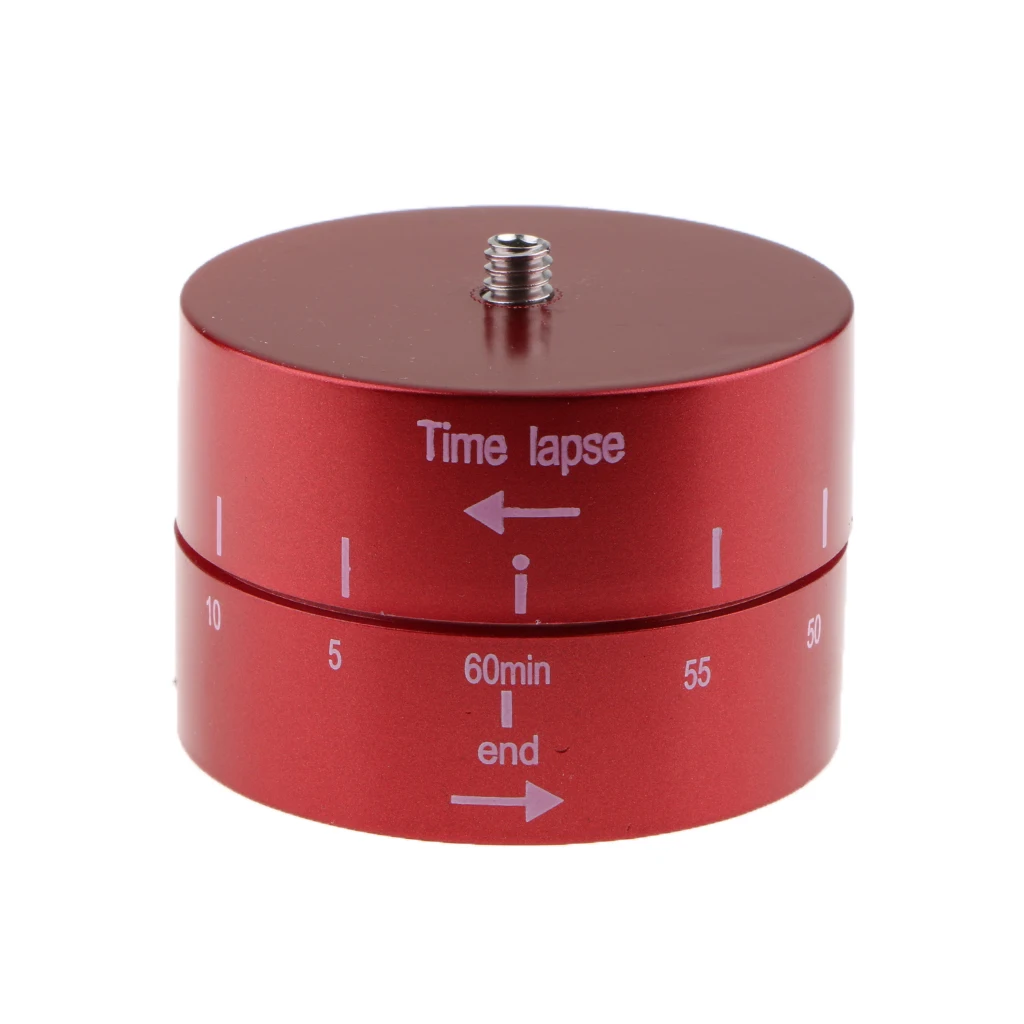 For Panoramic 360 60-Minute Time Lapse Tripod Head for Cameras DSLR For GoPro and Smartphones (Supports up to 4.4 LBS) - Red