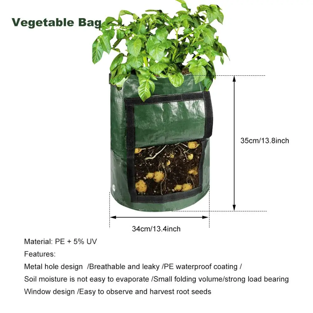 Домашний сад растение мешок для роста картофеля теплицы овощей фруктов мешки для посадки, роста увлажняющие вертикальные садовые мешки для выращивания