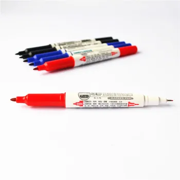 

36 pcs/Lot Dual side Black Blue Red color marker pen Water resistent permanent markers DIY Stationery Office School D6883
