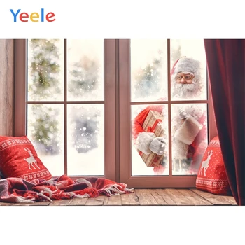 

Yeele Merry Christmas Decor Santa knocks window Baby Child Portrait Photo Backgrounds Photography Backdrop for A Photo Studio