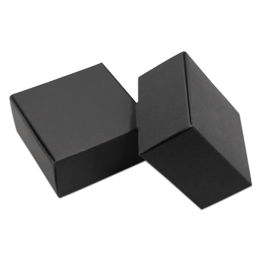 

2.2"x2.2"x1" Black/Brown Gifts Packing Boxes Party Decorative Kraft Paper Box Foldable Small Package Boxes for Chocolate Jewelry