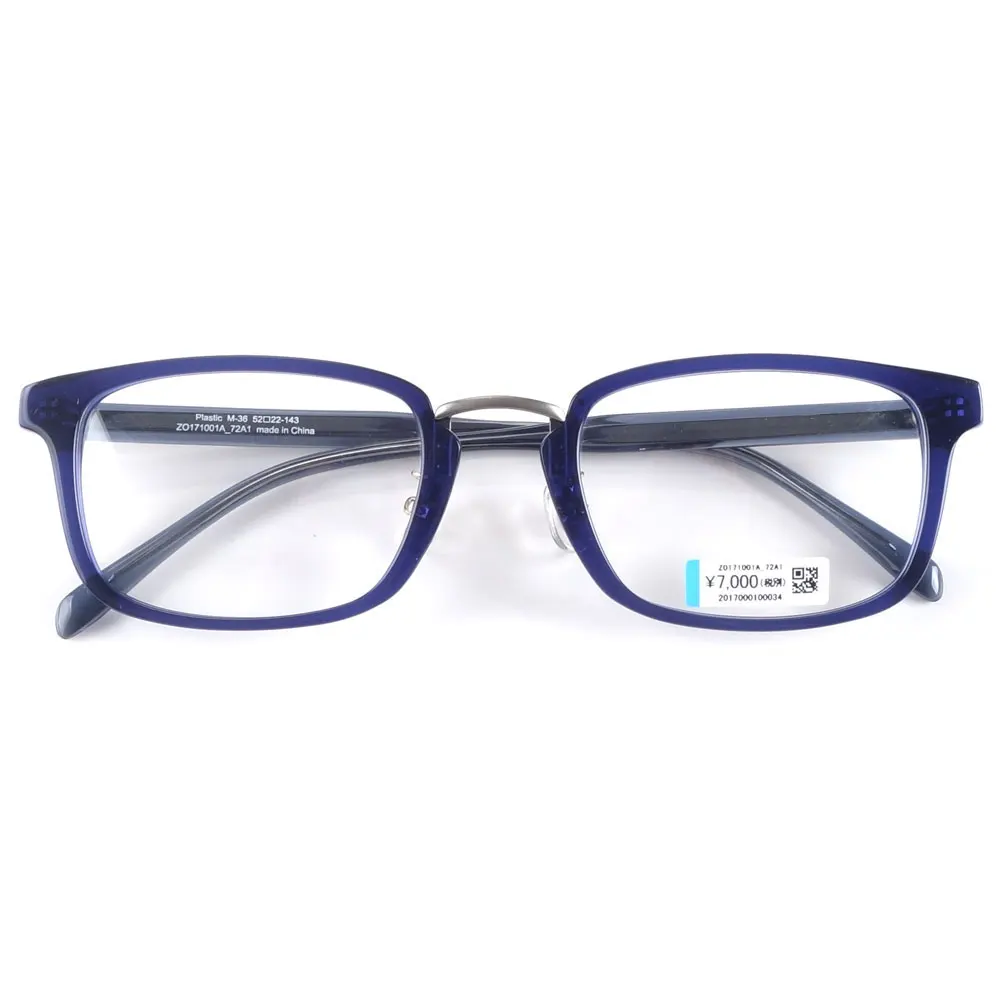 Japan oversized acetate prescription glasses frames unisex black/blue