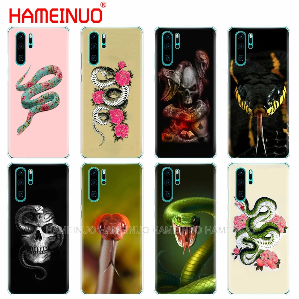 Силиконовый чехол для телефона huawei P30 PRO LITE P SMART 2019 plus p smart Z p20 lite черный со змеиным
