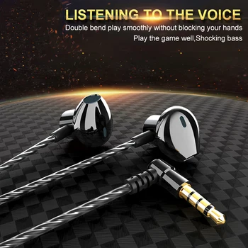 

Metal wired Earphone Corded Headset For Mobile Phone PC Gaming WIred earphone 3.5mm IN-EAR Headset Comfortable ear phones