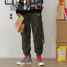 Весна-осень, мужские повседневные штаны, высокое качество, хлопок, хип-хоп стиль, модные свободные спортивные штаны, подростковая мода, много карманов, брюки-карго для мужчин