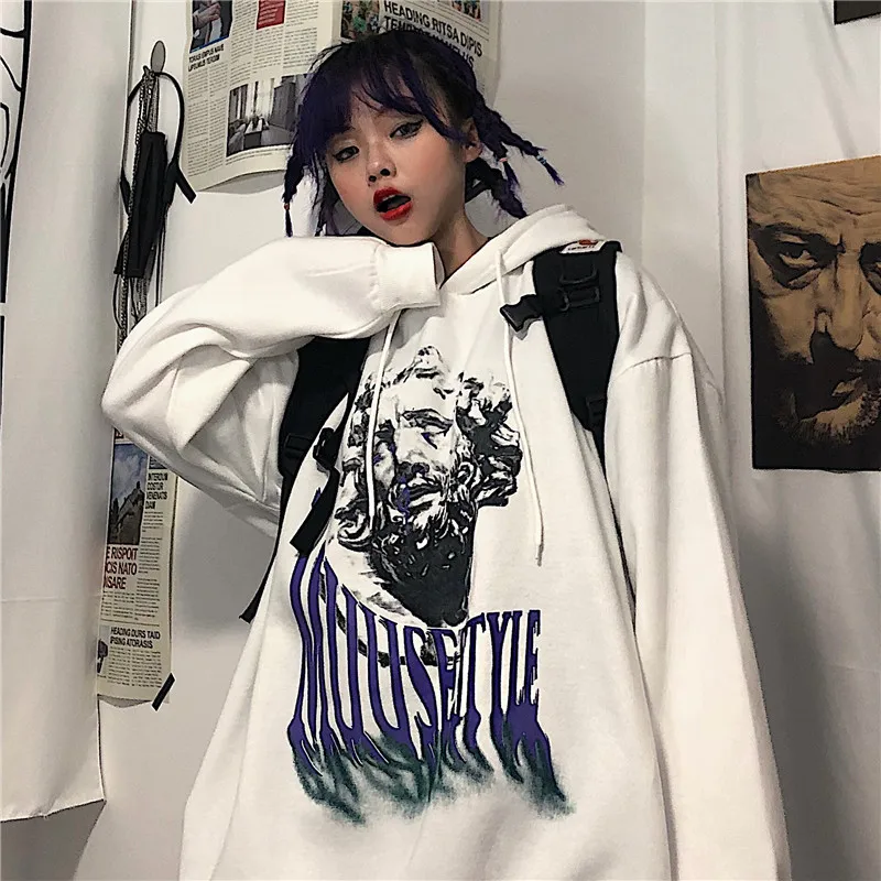 Lychee Harajuku с буквенным принтом, Женская флисовая толстовка с капюшоном, весна, осень, зима, женские топы, повседневные свободные женские толстовки