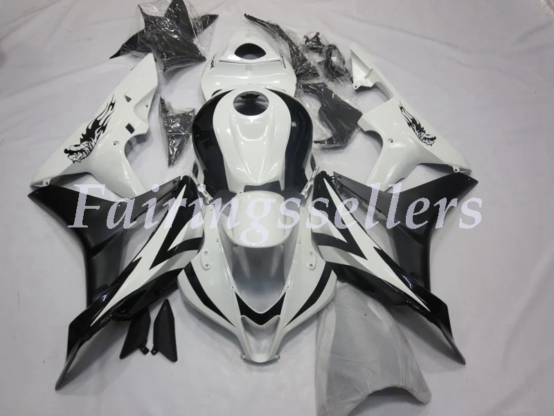 Custom White Black Набор впрыскивателей Мотоцикл Обтекатели Наборы подходит для Honda CBR600RR F5 07 08 2007 2008 обтекатель комплект цвет на заказ Repsol - Цвет: Custom White Black