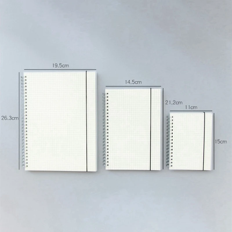 A6 A5 A4 Scrub Coil This transparent horizontal line White paper Grid Dot hand account Book Strap Notepad Notebook Diary