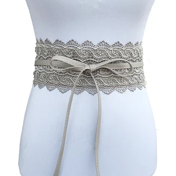 

Women Exquisite Lace Fabala Durable Easy Matching Belt Ladies Wasitband Wide Corset Belt Canvas Wear Resistant Waist Belt