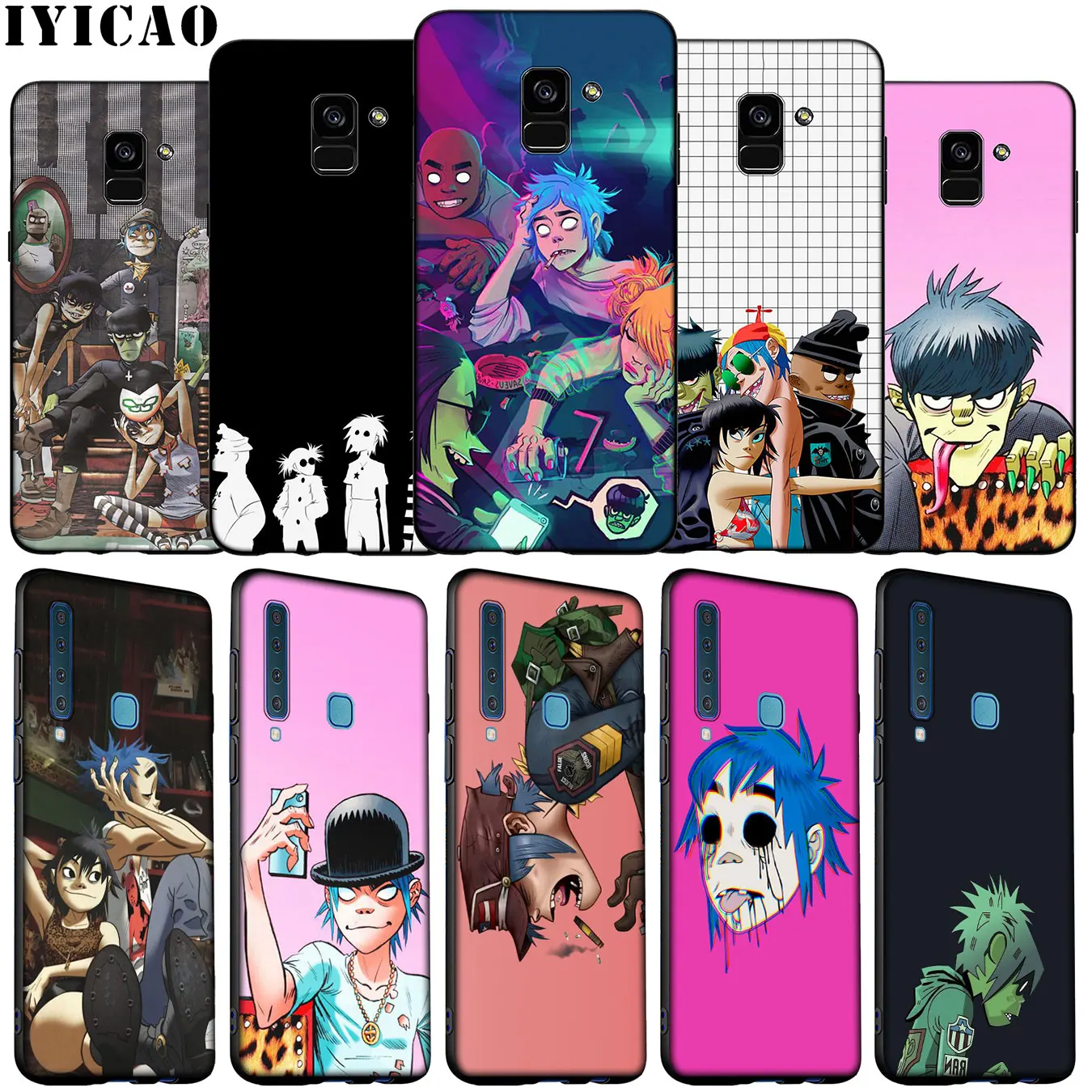 IYICAO Gorillaz plastic beach Soft Silicone Phone Case for Samsung Galaxy A6 A9 A8 A7 2018 A3 A5 Note 9 8 10 Plus 20 Ultra | Мобильные