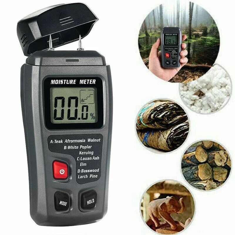 

1x Digital LCD Gray Wood Moisture Meter Humidity Damp Detector Tester 0-99.9%