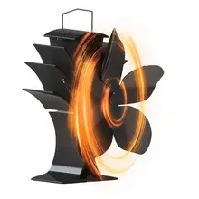 Heat-powered Wooden Stove Fireplace Fan Silent Eco-friendly 5 Blade Fan For Wood Log Burner Fireplace