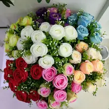 Искусственный цветок, имитация роз, 10 голов, шелковые цветы, Свадебный декор, цветы для хранения, свадебные, новогодние, вечерние, Декор, искусственный цветок