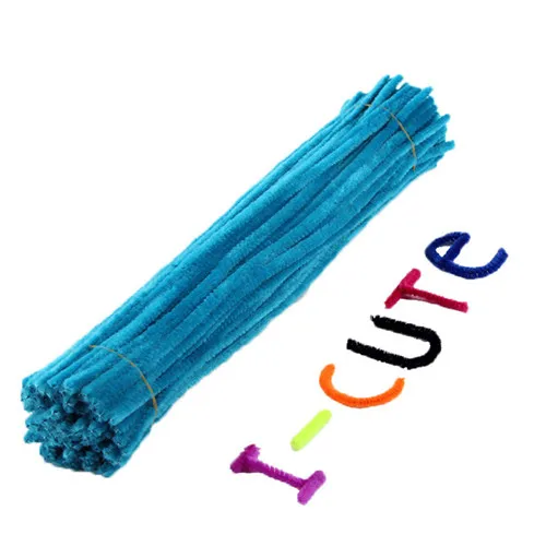 100 шт 30 см синель стебли трубы Очистители дети плюшевая обучающая игрушка красочные трубы очиститель игрушки ручная работа, сделай сам, ремесло поставки - Цвет: Royal blue