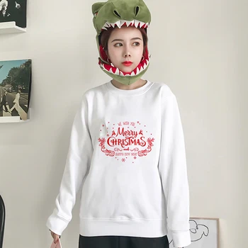 

Lei-SAGLY Merry Christmas And Happy New Year printed Hooded sweatshirt Men/Women spring 2019 warm Casual Harajuku Hoodies