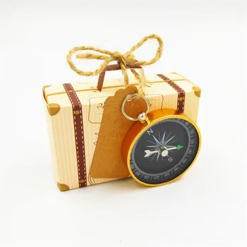 

50pcs/lot Travel Candy Box with Mini Compass Gifts Travel Wedding Decoration Rustic Mariage Party Favors and Gifts