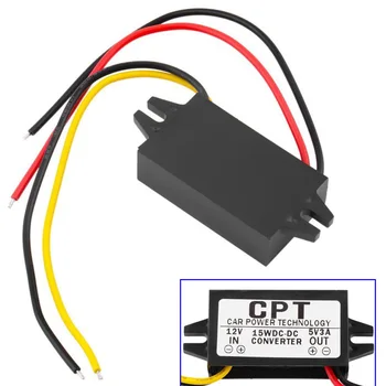 

12V-5V 3A 15W Car Power Supply Regulator Waterproof DC Converter Step Down Part