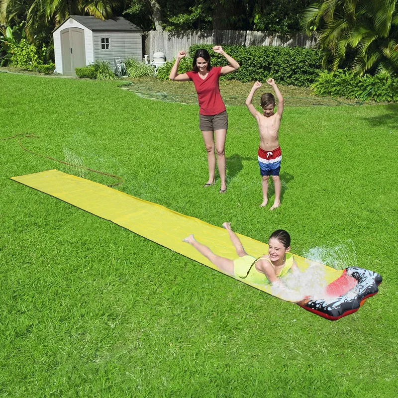 Lawn Water Slides 16ft Silp Slide with Spraying for Kids Boys Girls Children Garden Play Swimming Pool Games Outdoor Party Toys 4