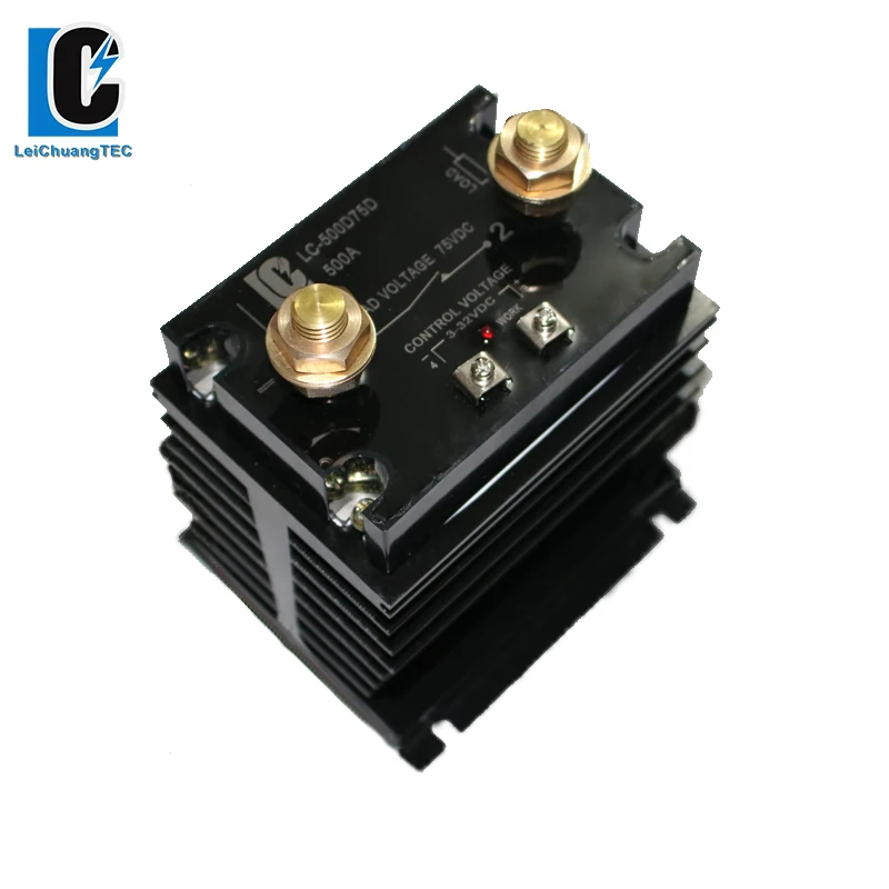 DC Control DC Solid State Relay 500A 1000A With heat sink raditor High Power SSR DC Relay