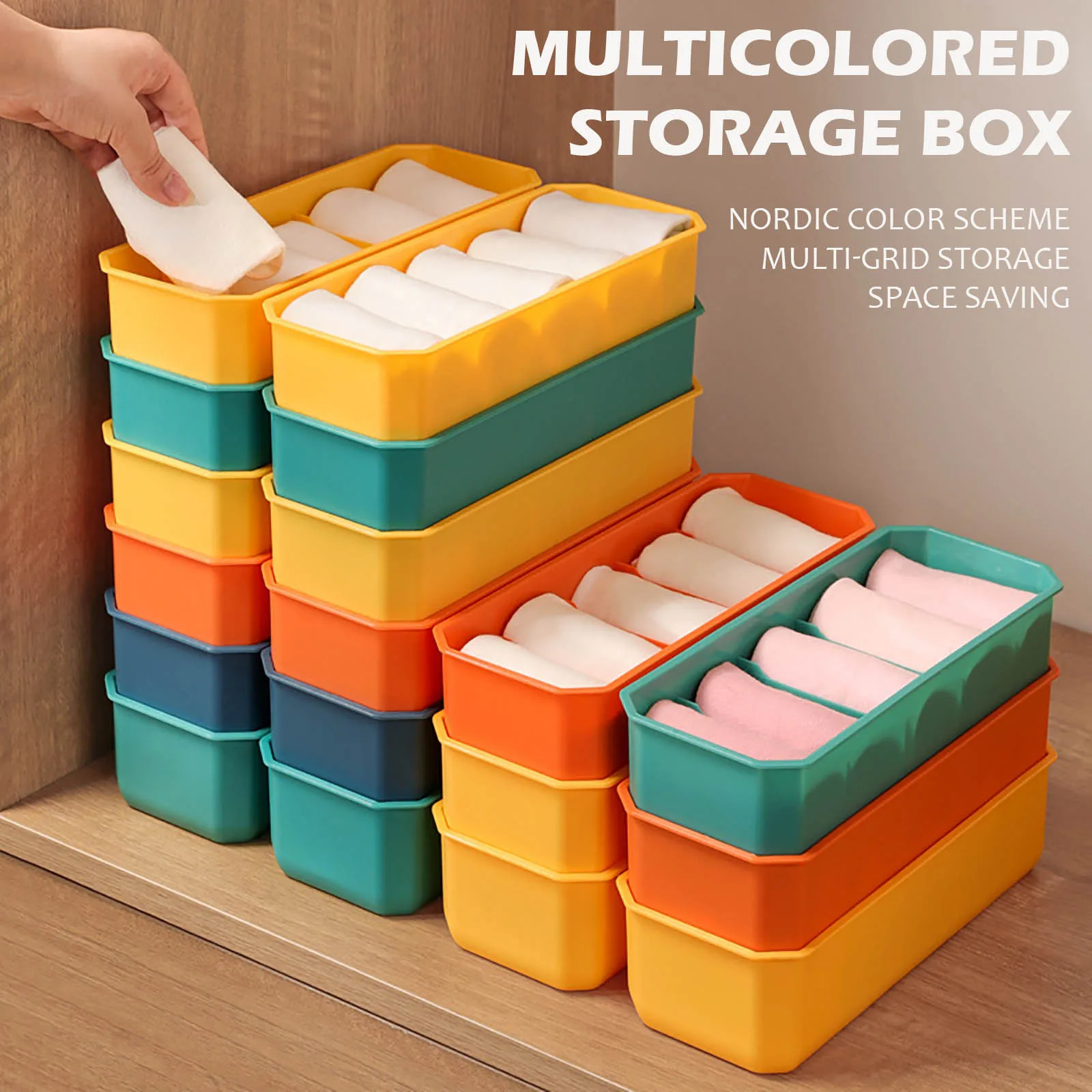 New Socks And Underwear Storage Box Multi function Plastic Compartment