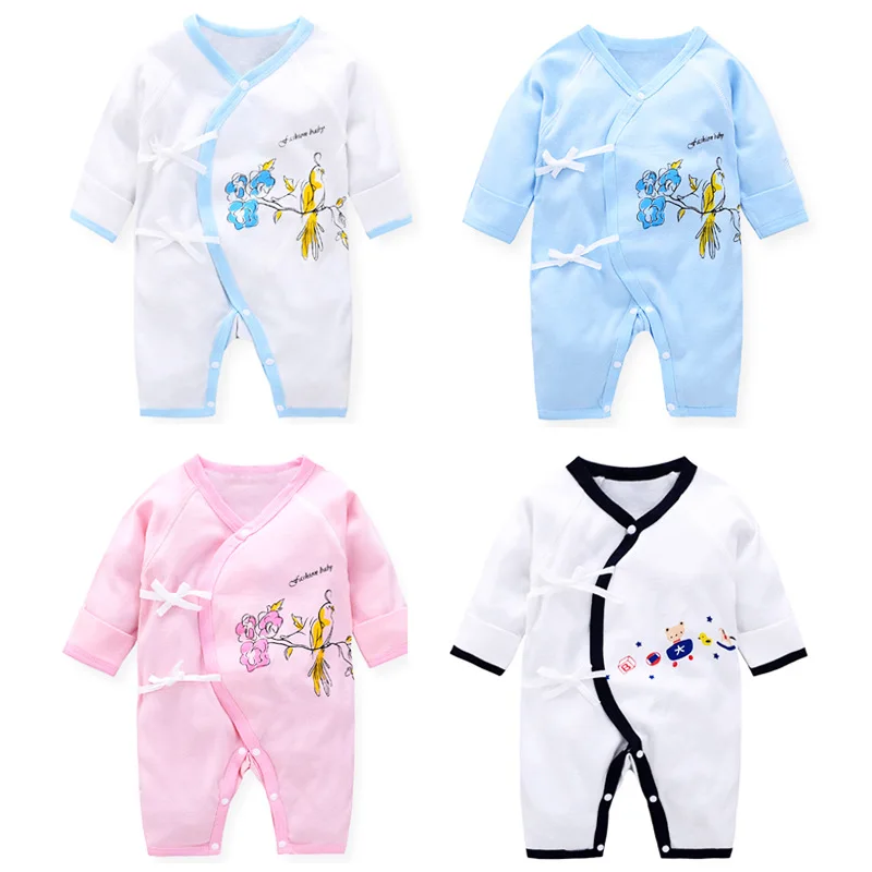 

Newborns Clothes 0-3 Month Pure Cotton Baby Clothes 2018 Four Seasons Thin Butterfly Romper Cotton Baby Onesie