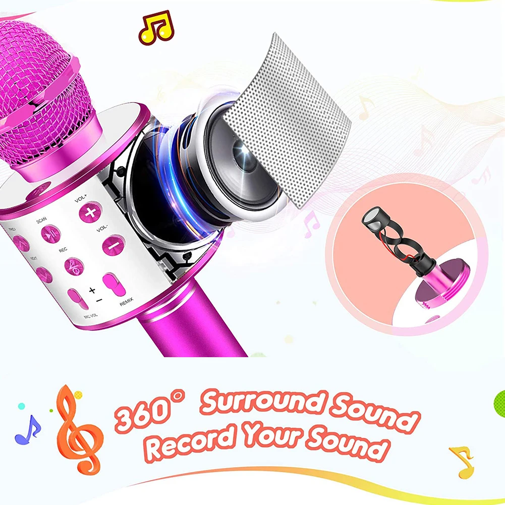 gaming mic Bluetooth Karaoke Portable Wireless Karaoke Microphone Home KTV Player For Kids Professional Speaker Handheld For Party Singing  bluetooth headphones with mic