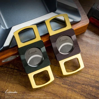 

COHIBA Fashion Stainless Steel Dual Blades Cigar Cutter Sharp Round Cutting Hole Tobacco Cutting With Gift Box