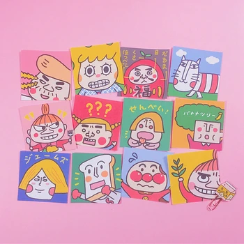 

12Pcs/set 6*6cm Korean Cartoon Cute Strange Man INS Album HD Photo Card Self Adhesive Stickers Photocard