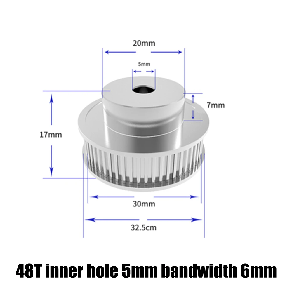 Gt2 шкив зубчатого ремня 6 мм пропускная способность gt2 60 зуб 48 зубьев Большой шкив части 3d принтера - Цвет: 48tooth 5mm pulley