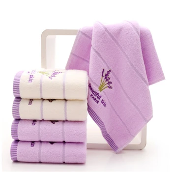 

32 Strand Towel Embroidered Lavender Cotton Towel Factory Direct Cotton for Men and Women Face Towel 100 % Cotton