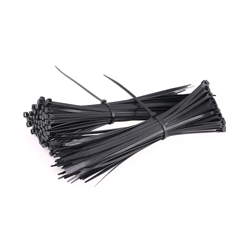 Самоблокирующийся пластиковый нейлоновый хомут для проводов и кабелей стяжки 100 шт черные стяжки для проводов застегнуть кабель петли различные спецификации