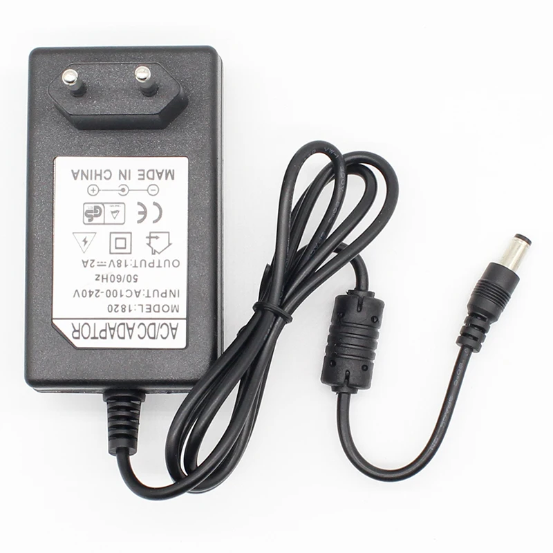 1PCS 18V 2A AC 100V-240V 변환기 어댑터 DC 18V 2A 2000mA 전원 공급 장치 EU 플러그 5.5mm x 2.1-2.5mm