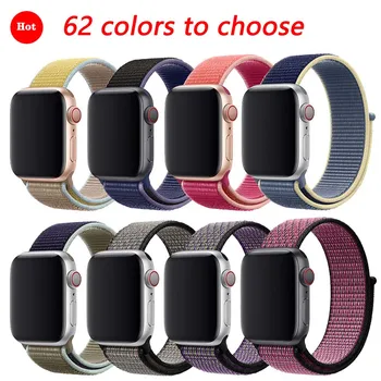 

Watchbands For Apple Watch 5/4/3/2/1 38MM 42MM Nylon Soft Breathable Replacement Strap Sport Loop wrist band for iwatch 40 44MM