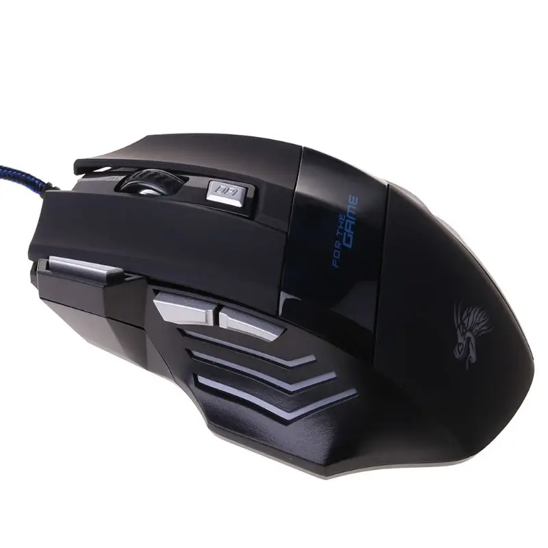 

Gaming Mouse 7 Button USB Wired LED Breathing Fire Button 5500 DPI for Laptop PC R2JB