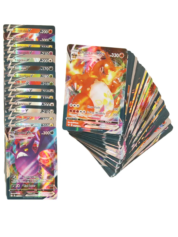 50-300 Pcs Pokemon Card Shining TAKARA TOMY Cards Game TAG TEAM VMAX GX V MAX Battle Carte Trading Children Toy
