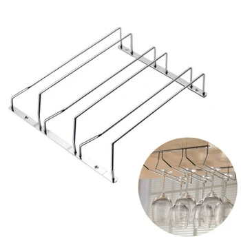 

Tool Wine Glass Rack Bar Kitchen Stainless Steel Silver Hanging 3 Rows