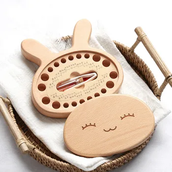 

Solid Wood Rabbit Panda Ivory Box Children's Toothpick Box Tooth Changing For Men And Women Toothpick Box Baby's Fetal