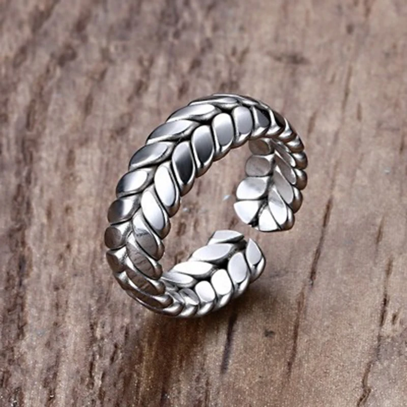 Винтажное готическое мужское кольцо с перьями, креативные геометрические металлические кольца, Трендовое открытое женское и мужское кольцо, аксессуары высокого качества