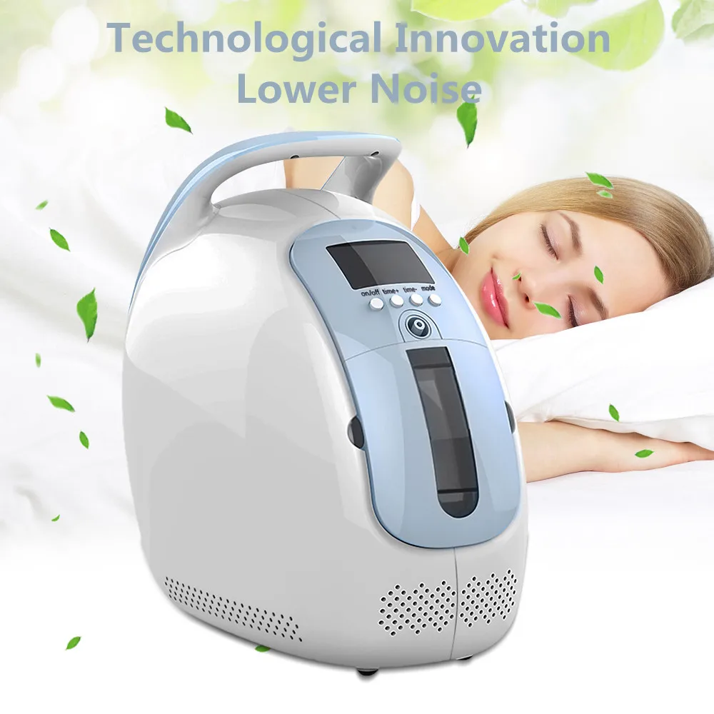 

J11 1-5L/min Oxygen Concentrator Machine 24 Hours No Battery Portable Air Purifier With Handle Household Silence AC110V/220V