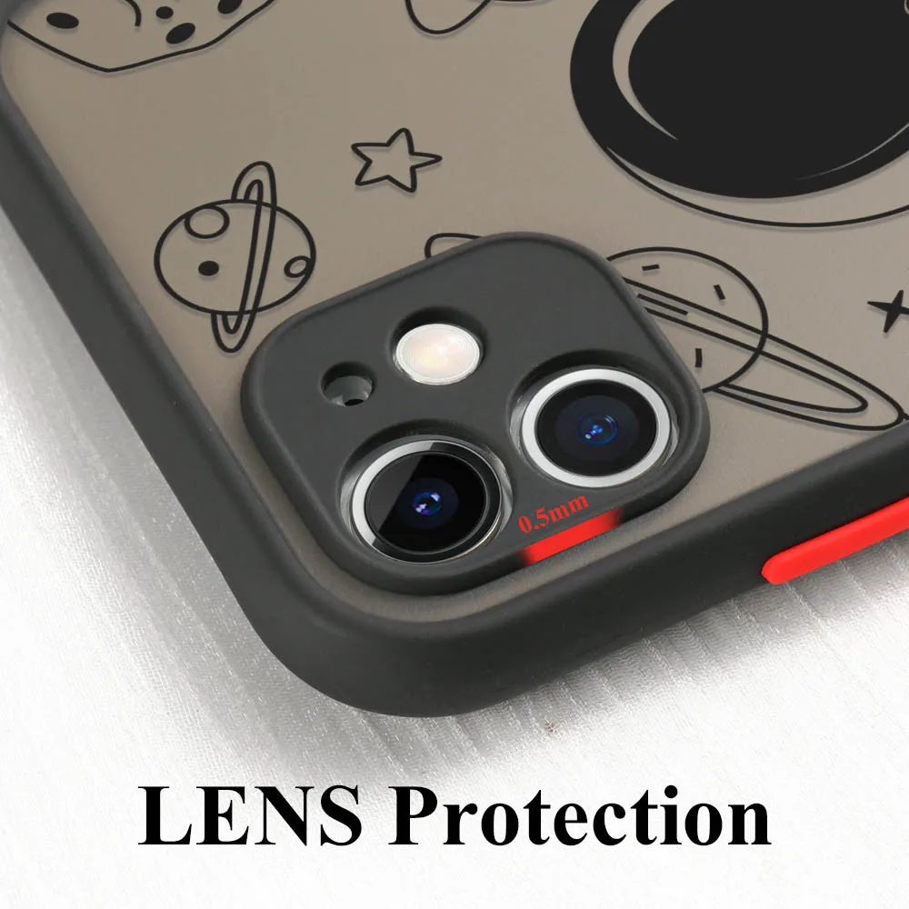 Case For Huawei P30 Pro Case P50 P40 Lite Hard Fundas Honor 8X 9A 20 10X 30 Lite Nova 5T Cartoon Astronaut Cover Lens Protection
