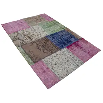 

144x204 Cm Multicolor Handmade Patchwork Rug-5x7 Ft