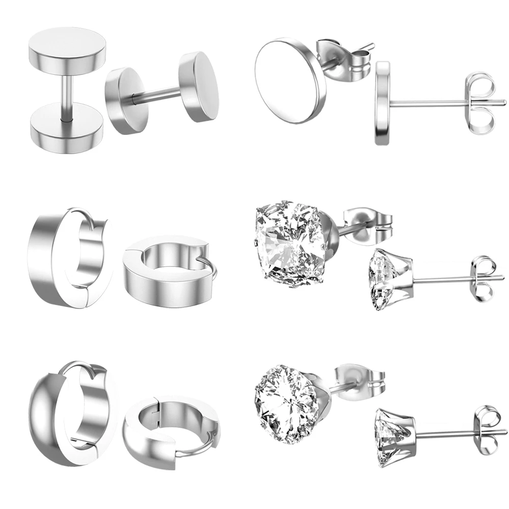 2pcs Punk Gothic Barbell Helix Piercing Tragus Studs Black Stainless Steel Ear 20G/18G Earrings Body Jewelry Ring | Украшения и