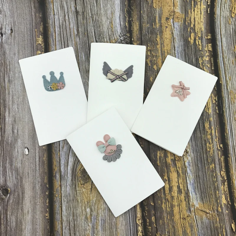 50pcs/lot Assorted Cute Handmade Greeting Cards Baby Shower Invitations with Customizable Sticker Handwritten | Дом и сад
