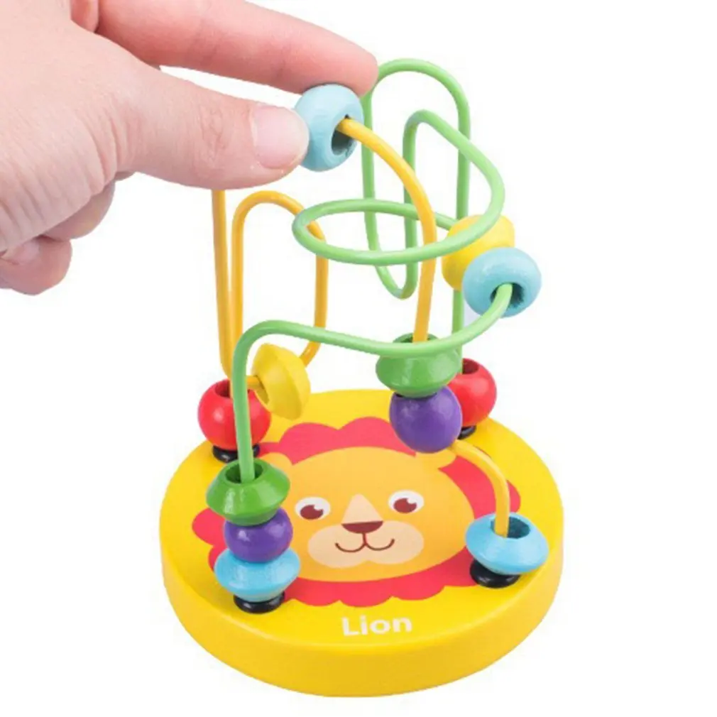Montessori Educational Math Toy Wooden Mini Circles Bead Wire Maze Roller Coaster Abacus Puzzle Toys Children Kids Gift Educational toys Math toys