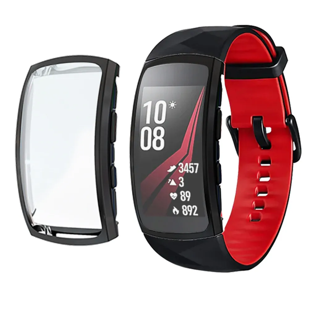 Black Мягкий ТПУ чехол для экрана для samsung gear fit 2 Pro Общий защитный чехол для gear fit2 Pro Чехол-бампер аксессуары - Цвет: Black