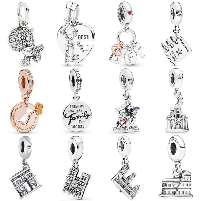 

Rose Bff Dinosaur Dinosaur Friends Are Family Heart And Key Pendant Charm Fit Pandora Bracelet 925 Sterling Silver Beads