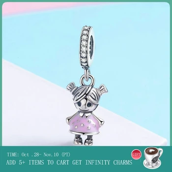 

Pandach Authentic 925 Sterling Silver Little Girl Charms Fit Original 3mm Bracelet Beads DIY Jewelry For Women CMC543